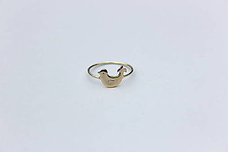 Prstene - Jemný folklórny prsteň - vtáčik (Zlatý prsteň - vtáčik) - 6511575_