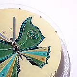 Hodiny - Ručne maľované hodiny Sen Motýľa - 6515233_