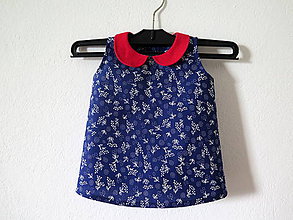 Detské oblečenie - modrotlačové šaty pre dievčatko - 6514075_