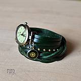 Náramky - ZELENÉ ELEGANTNÍ HODINKY, omotávací hodinky - 6521928_