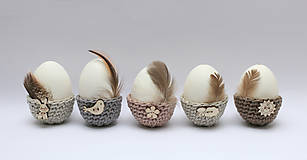 Dekorácie - Mini košíčky na vajíčka (100% biobavlna), 5 ks - 6522555_