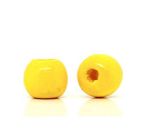 Drevená korálka žltá 10 mm