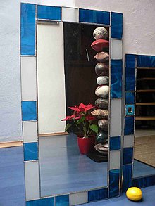 Zrkadlá - Tiffany zrcadlo Tyrkysové , 36x71 cm - 6527501_