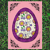 Papiernictvo - Veľkonočné vajce - pohľadnica simple ((káro) 1) - 6526824_