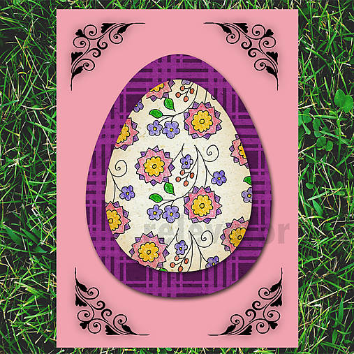 Veľkonočné vajce - pohľadnica simple ((káro) 1)