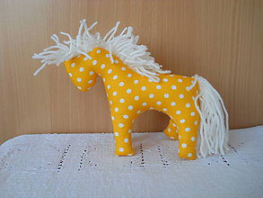 Hračky - Ponny - žltý bodkovaný s bielou hrivou - 6531535_