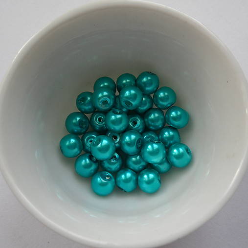 Voskované perly 6mm-30ks (tyrkys)
