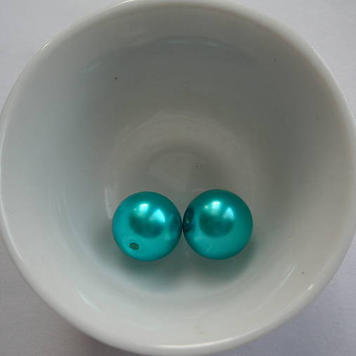 Voskované perly 12mm-2ks (tyrkys)