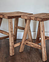 Nábytok - stolček, staré drevo tmavšie - 6535125_