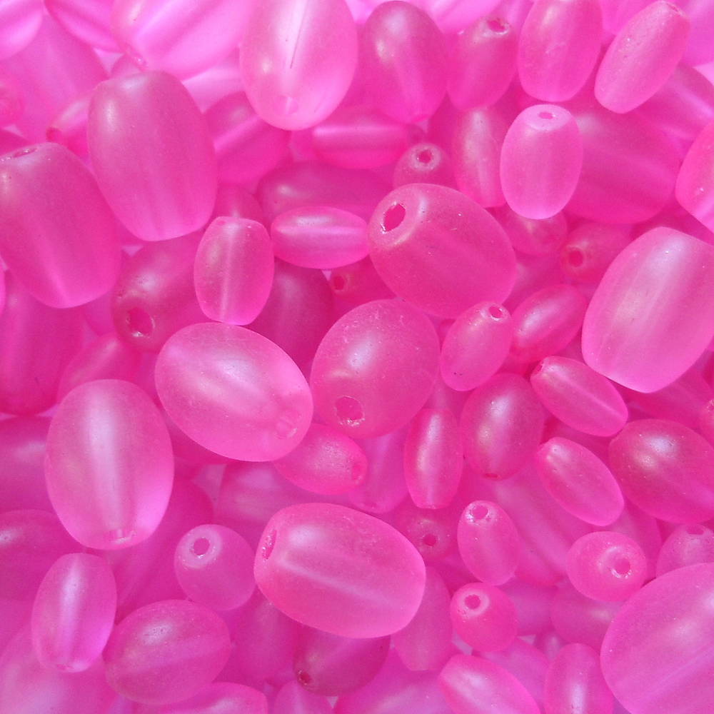 Oliva sklo MATT 7-11mm-100g (ruž.ostrá)