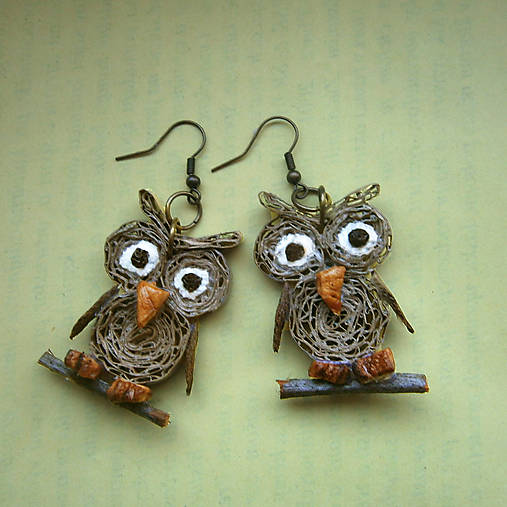 Náušnice - Náušničky sovičky - 6546754_