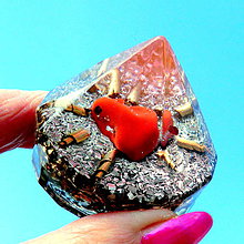 Dekorácie - orgonit Diamant 1.Čakry* Červený jaspis - 6551087_