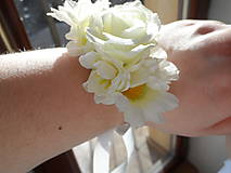 Náramky - biely kvetinový - 6557098_