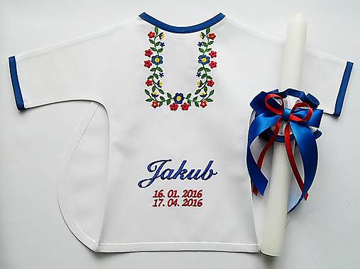 Detský textil - Ľudová krstná košieľka - 6556286_