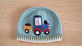 Detské čiapky - Ciapocka pre maleho traktoristu - 6554909_