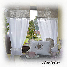 Úžitkový textil - Lněné záclonky v romantickém stylu 48x180cm - 6565666_