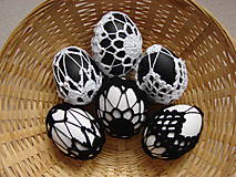 Dekorácie - veľkonočné vajíčka čiernobiele - 6567085_