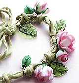 Náhrdelníky - "Z jabloňových květů."náhrdelník, sklo - 6567460_