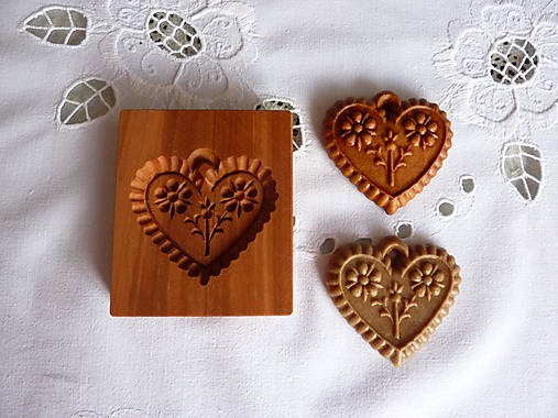 Nádoby - Forma na medovník srdíčko otisk 6x6,5cm - 6572025_