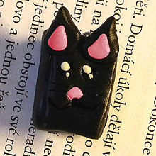Kľúčenky - Kniha FIMO kľúčenka/prívesok (čierna mačka) - 6570602_