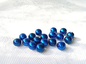 Korálky - Voskované perly 14mm - tmavo-modré - 6575341_