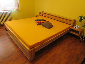 Nábytok - Buková posteľ Nina+ pripevnené stolíky zdarma - 6579370_