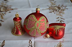 Dekorácie - Červená matná sada na vianočný stromček - 6582671_