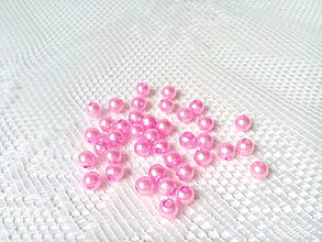 Korálky - Plastové koráliky 4mm - ružová - 6584441_