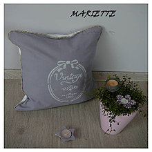 Úžitkový textil - Lněný fialovošedý povlak ... 40x40cm - 6591493_