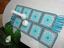 Úžitkový textil - háčkovaný obrus " modrá laguna" - 6593935_