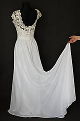 Šaty - Svadobné šaty s holým chrbátom a vlečkou - 6599102_