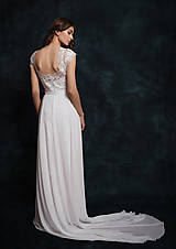 Šaty - Svadobné šaty s holým chrbátom a vlečkou - 6599107_