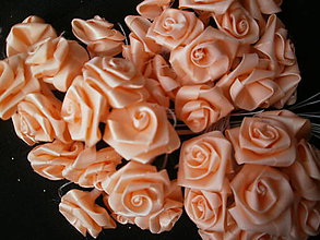 Galantéria - Taftové ružičky - lososovej farby - 6601303_