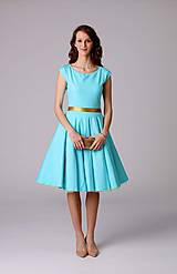 Šaty - Šaty s kruhovou sukňou tyrkysové - 6607309_