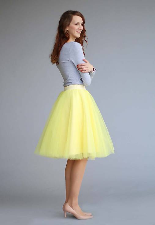  - Tylová sukňa žltá - 6605036_