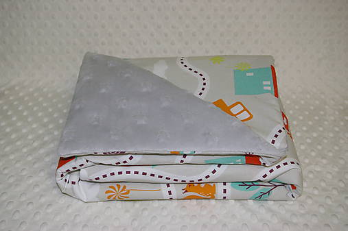 BABY deka s cestičkou a autíčkami