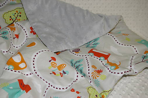Detský textil - BABY deka s cestičkou a autíčkami - 6609574_
