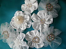 Kytice pre nevestu - Svadobné kvety saténové - 6610388_