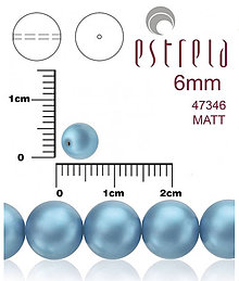 Korálky - Voskované perly zn.Estrela (47346 - matná modrá azúrová) 6mm, bal.21ks - 6608856_