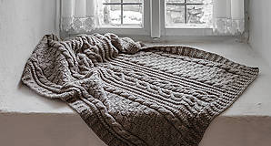 Úžitkový textil - pletená deka Anežka - 6613251_