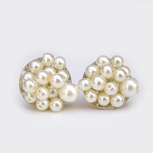 Náušnice - Perlové napichovacie náušnice Ivory - 6615594_