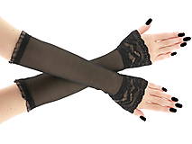 Rukavice - Dámské čierné rukavičky s čipkou 15A - 6621976_
