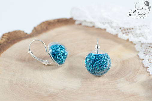 Náušnice - Bláznivé mikroguličky - Turquoise - 6624436_
