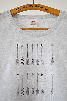 Topy, tričká, tielka - Dámske tričko Indiánky, sivé, M - 6622628_