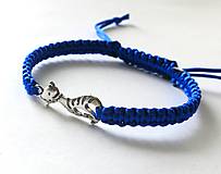 Náramky - Náramok "mačka" (modrá) - 6625966_
