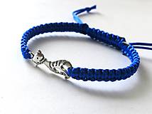 Náramky - Náramok "mačka" (modrá) - 6625968_