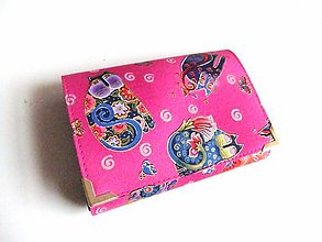 Peňaženky - Kočičí radost v růžové - malá na více karet - 6628524_