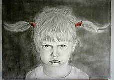 Portrét nahnevaného dievčatka - "a nie a nie!"