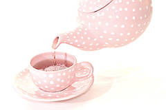Nádoby - Ružový čajník s bodkami - 6634069_