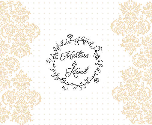 Materiál ručne robený - Svadobná pečiatka 38 mm - 6634080_